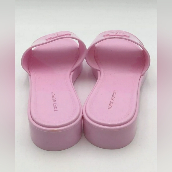 Tory Burch Womens Eleanor Platform Jelly Slide 30MM Jelly Sandals 9 Petunia Pink - Picture 3 of 6
